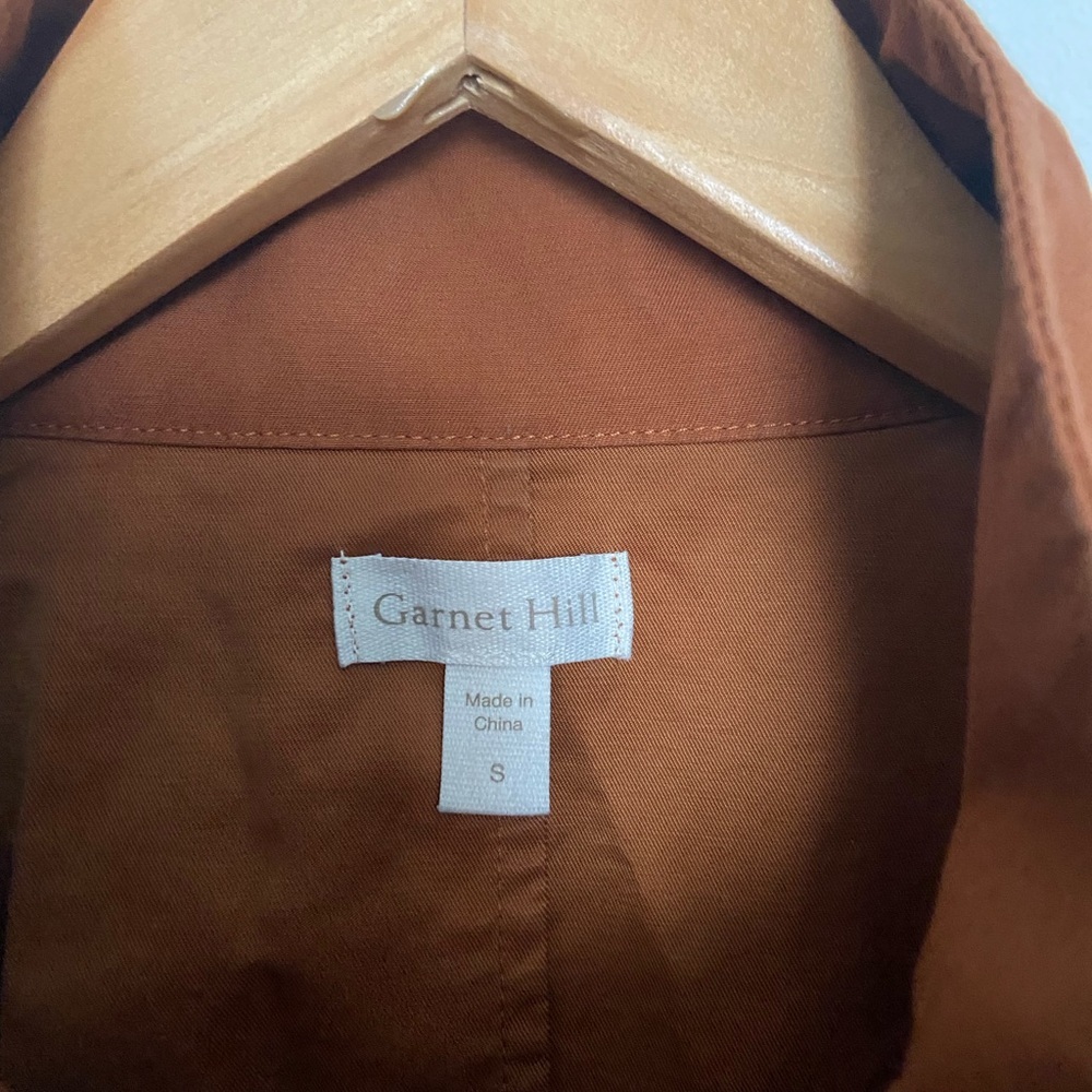 Garnet Hill short belted trench camel brown - Picture 5 of 9